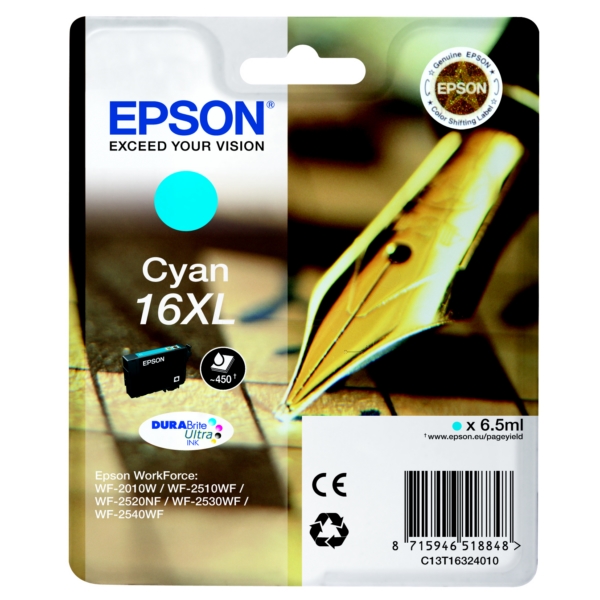 Epson Tinte C13T16324012 | 16XL | T16324012 | T1632 cyan