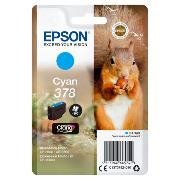 Epson Tinte C13T37824010 | T37824010 | T3782 | 378 cyan