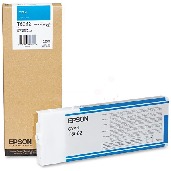 Epson Tinte C13T606200 | T6062 | T606200 cyan
