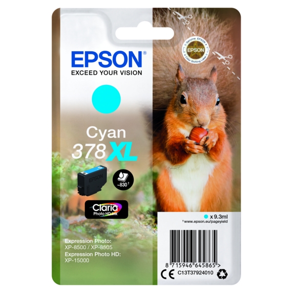 Epson Tinte C13T37924010 | T37924010 | T3792 | 378XL cyan
