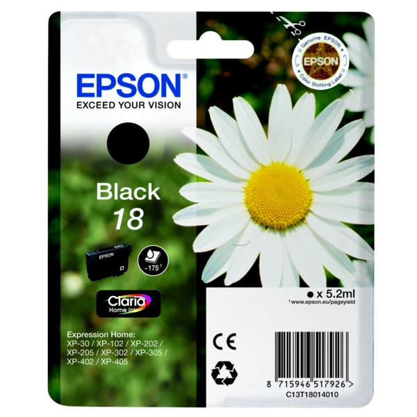 Epson Tinte C13T18014012 | 18 | T18014012 | T1801 schwarz