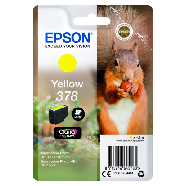 Epson Tinte C13T37844010 | T37844010 | T3784 | 378 yellow