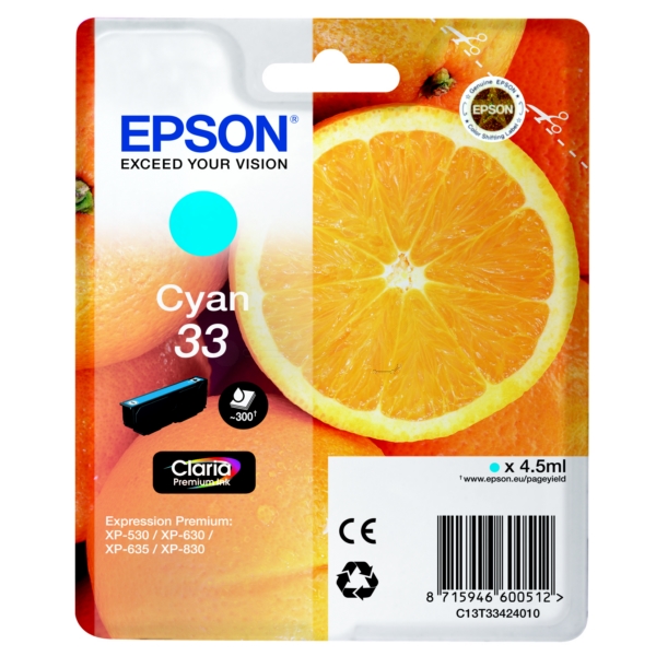 Epson Tinte C13T33424012 | 33 | T33424012 | T3342 cyan