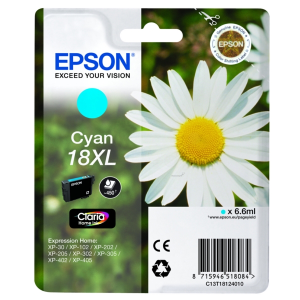 Epson Tinte C13T18124012 | 18XL | T18124012 | T1812 cyan