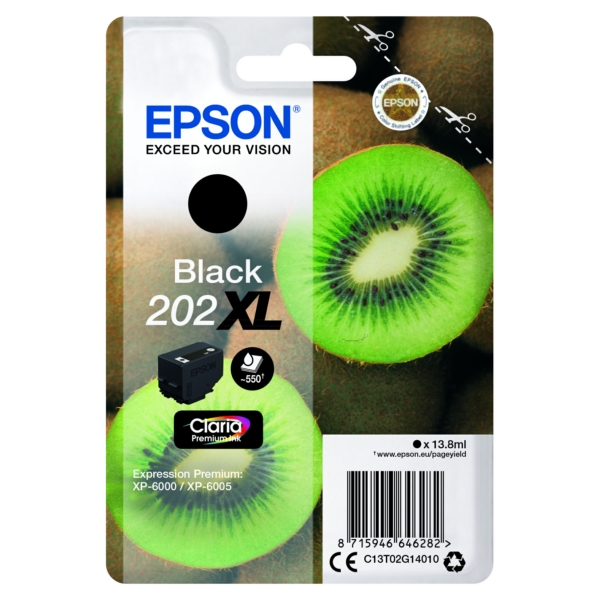 Epson Tinte C13T02G14010 | T02G14010 | T02G1 | 202XL schwarz