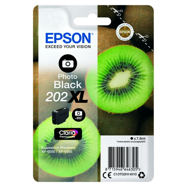 Epson Tinte C13T02H14010 | T02H14010 | T02H1 | 202XL schwarz