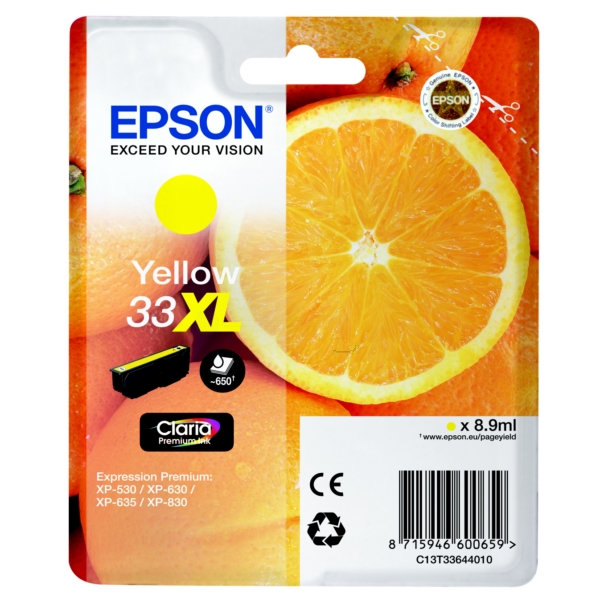 Epson Tinte C13T33644012 | T33644012 | 33XL | T3364 yellow