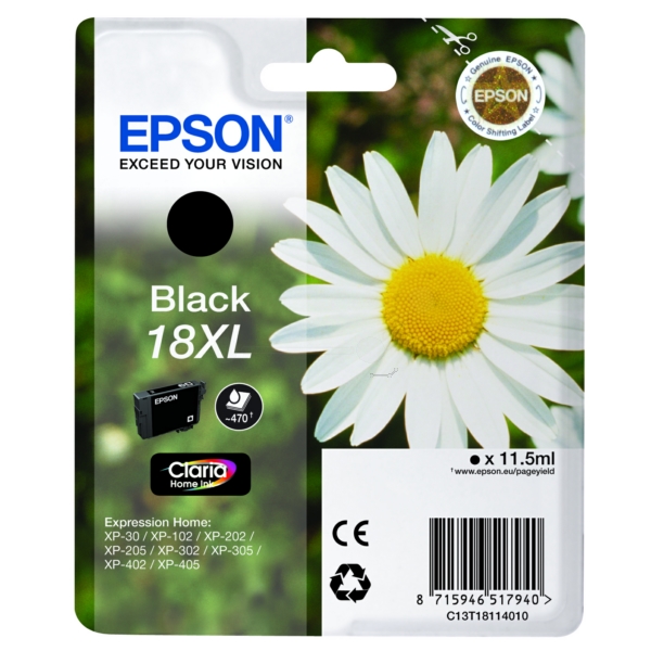 Epson Tinte C13T18114012 | 18XL | T18114012 | T1811 schwarz