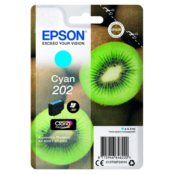 Epson Tinte C13T02F24010 | T02F24010 | T02F2 | 202 cyan