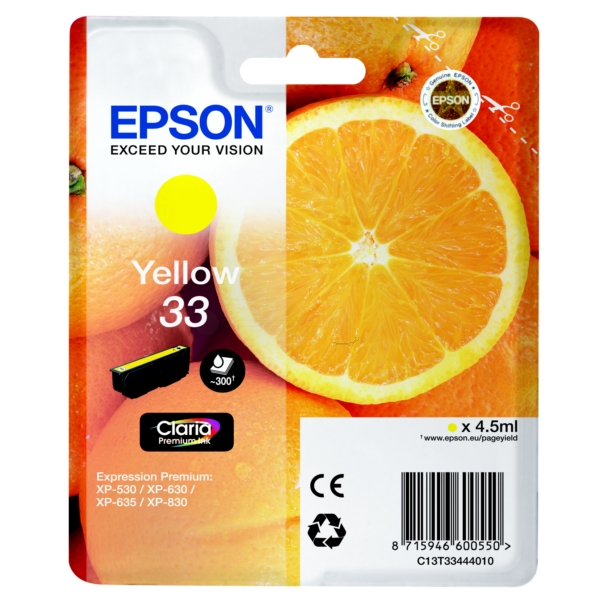 Epson Tinte C13T33444012 | 33 | T33444012 | T3344 yellow