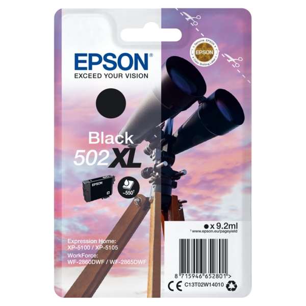 Epson Tinte C13T02W14010 | T02W1 | T02W14010 | 502XL schwarz