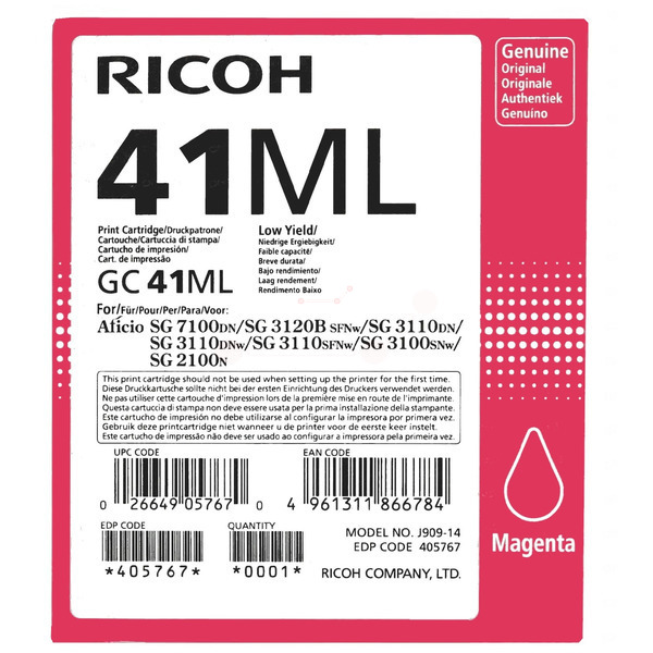 Ricoh Tinte 405767 | GC-41ML | GC41ML magenta