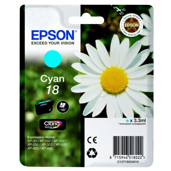 Epson Tinte C13T18024012 | 18 | T18024012 | T1802 cyan