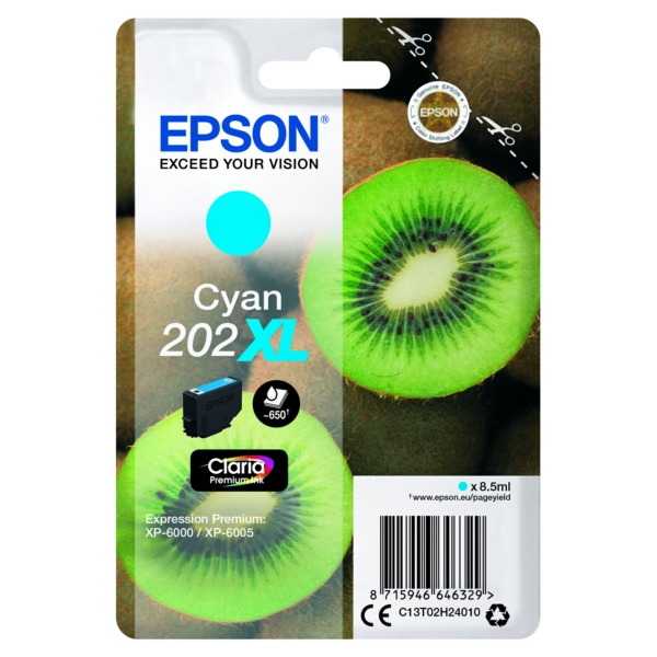 Epson Tinte C13T02H24010 | T02H24010 | T02H2 | 202XL cyan