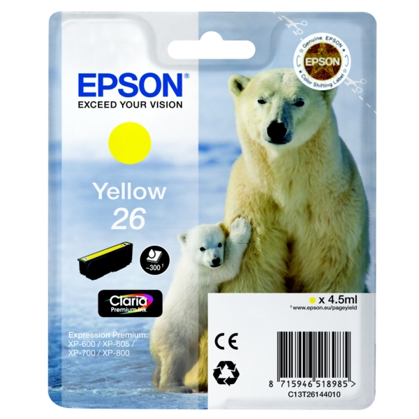 Epson Tinte C13T26144012 | 26 | T26144012 | T2614 yellow