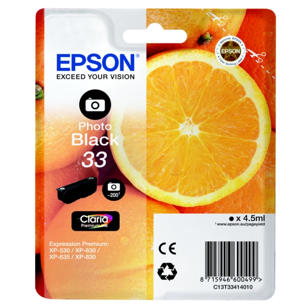 Epson Tinte C13T33414012 | 33 | T33414012 | T3341 schwarz